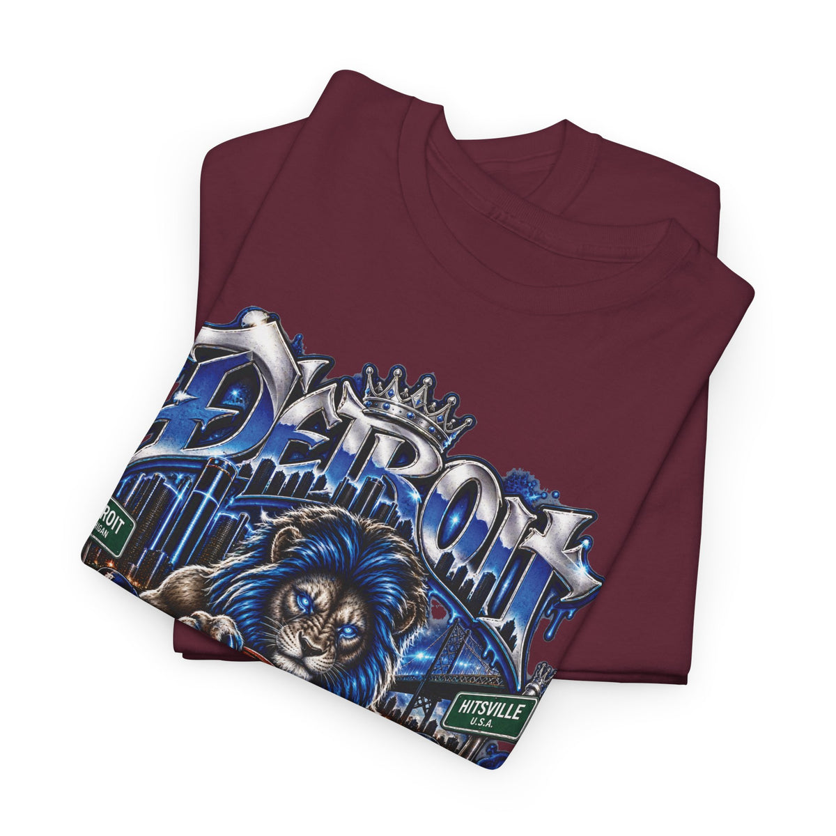 Detroit Basketball Lion Graphic Tee | City Streetball Detroit D Logo