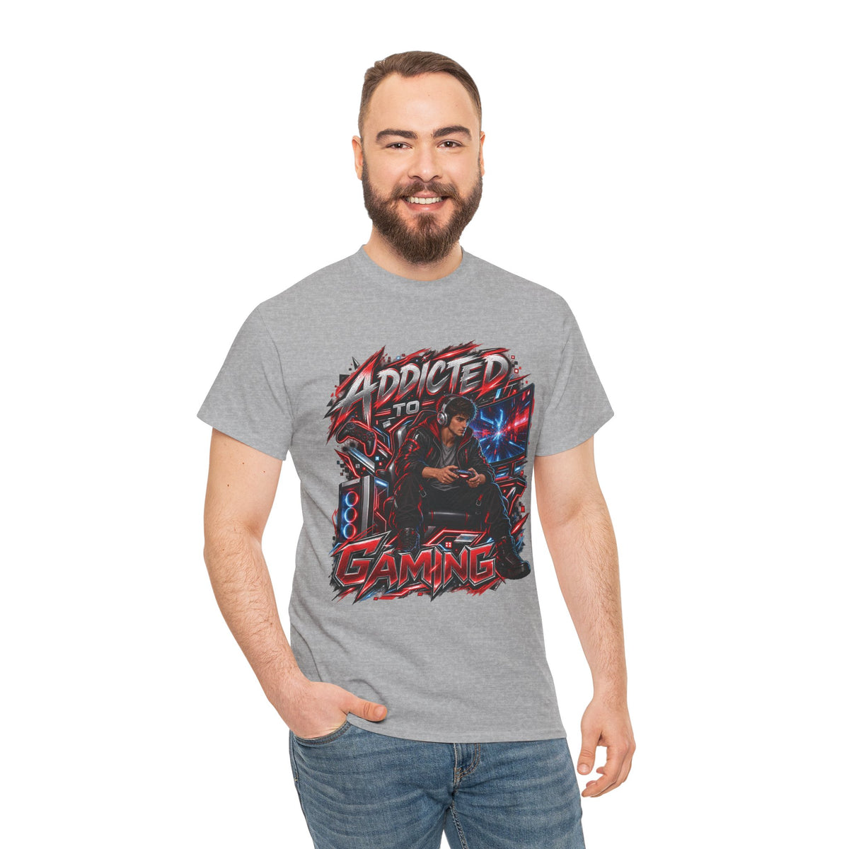 Addicted to Gaming Graphic T-Shirt