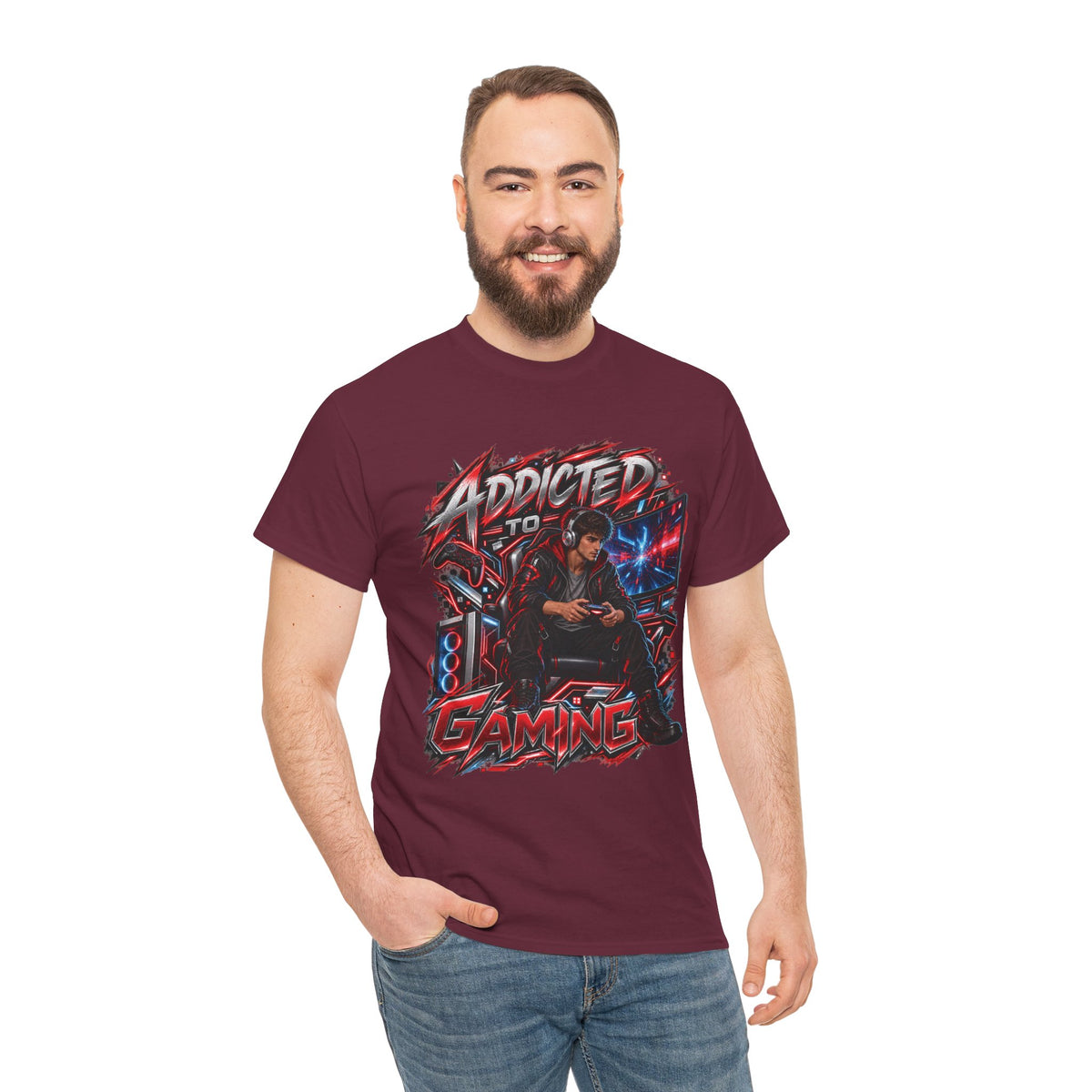 Addicted to Gaming Graphic T-Shirt