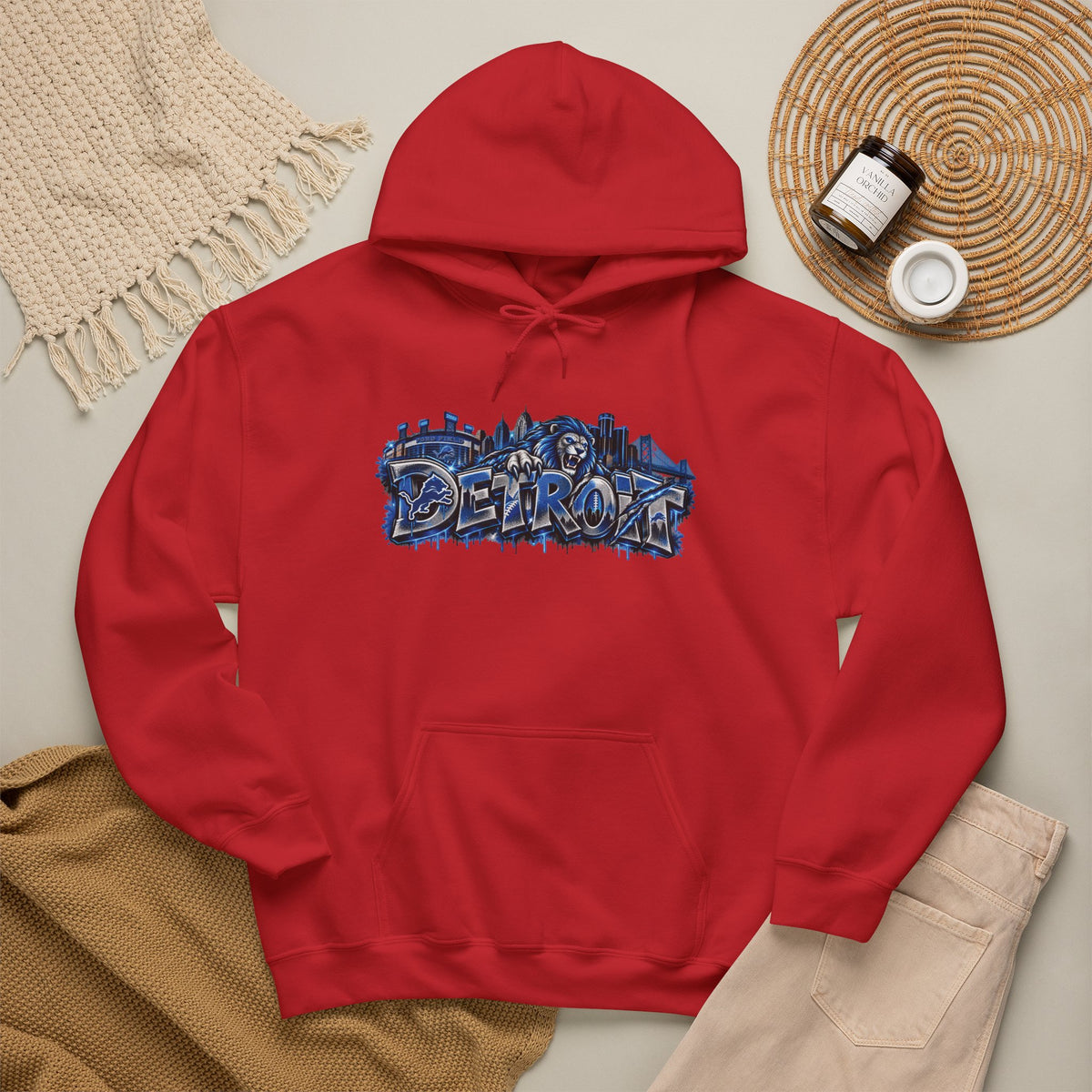 Detroit Graffiti Style Hoodie | City Skyline Street Art Pullover