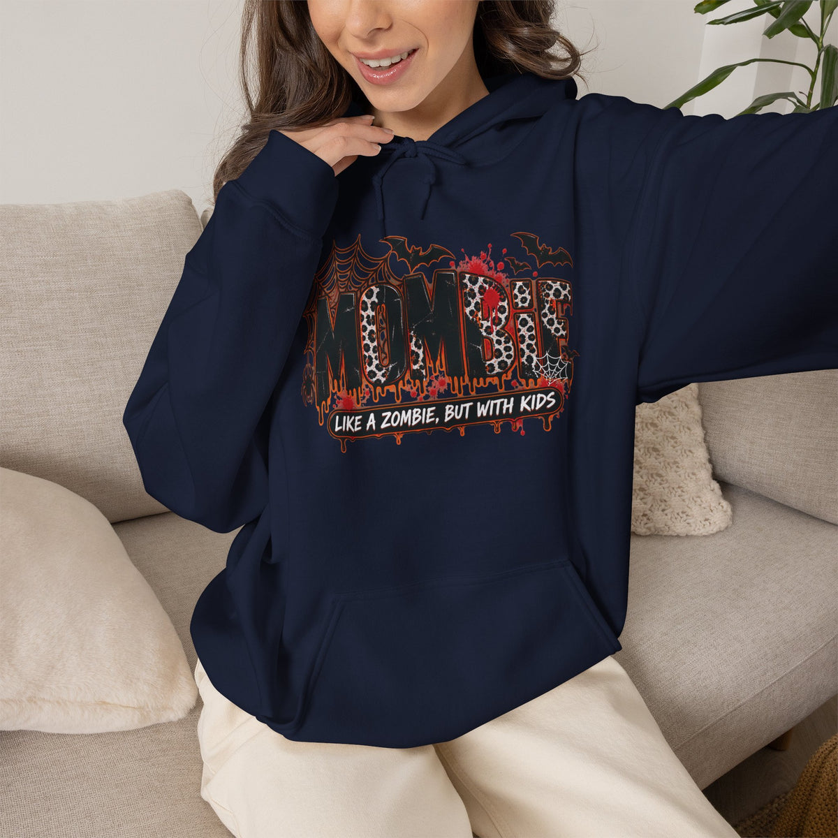 Mama Halloween Hoodie | spiderweb bats leopard print, spooky family mom sweatshirt