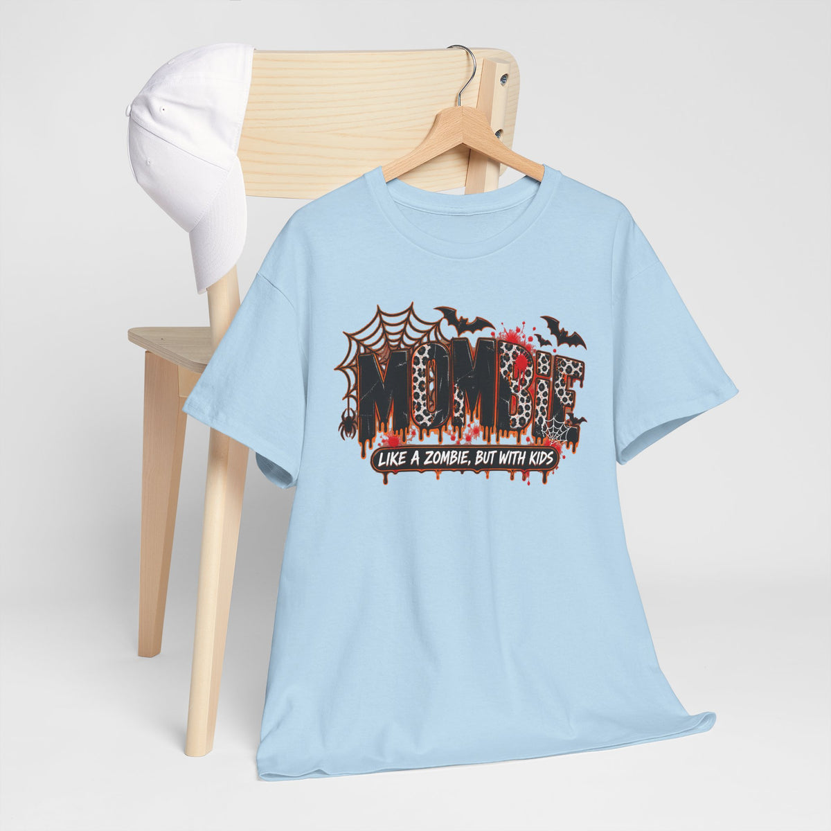 Mombie Mom T-Shirt | Halloween mom tee, spooky bats and cobwebs