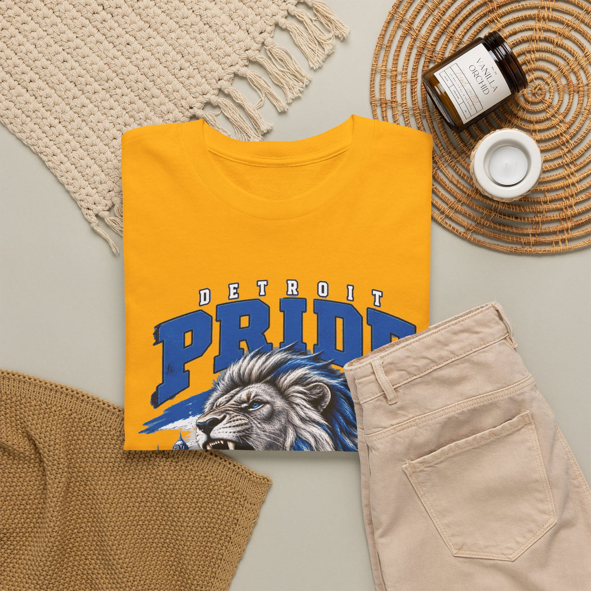 Detroit Pride Comes Before the Fall Lion Graphic T-Shirt