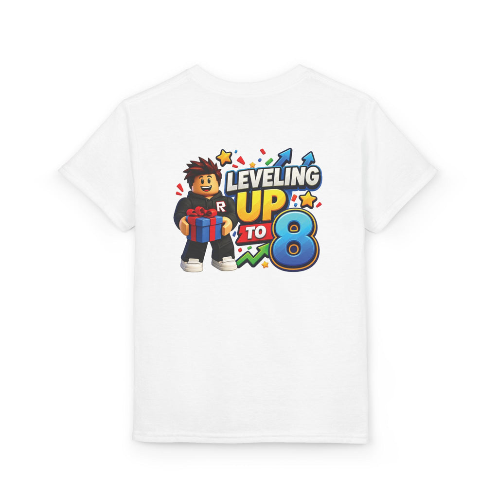 Roblox Birthday Youth T-Shirt – Leveling Up to 8 Gamer Birthday Shirt