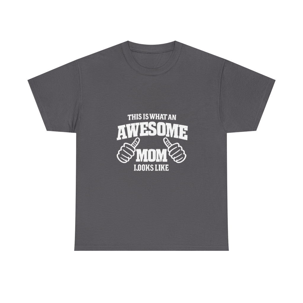 Awesome Mom with Pointing Thumbs T-Shirt | Mother's Day Tee