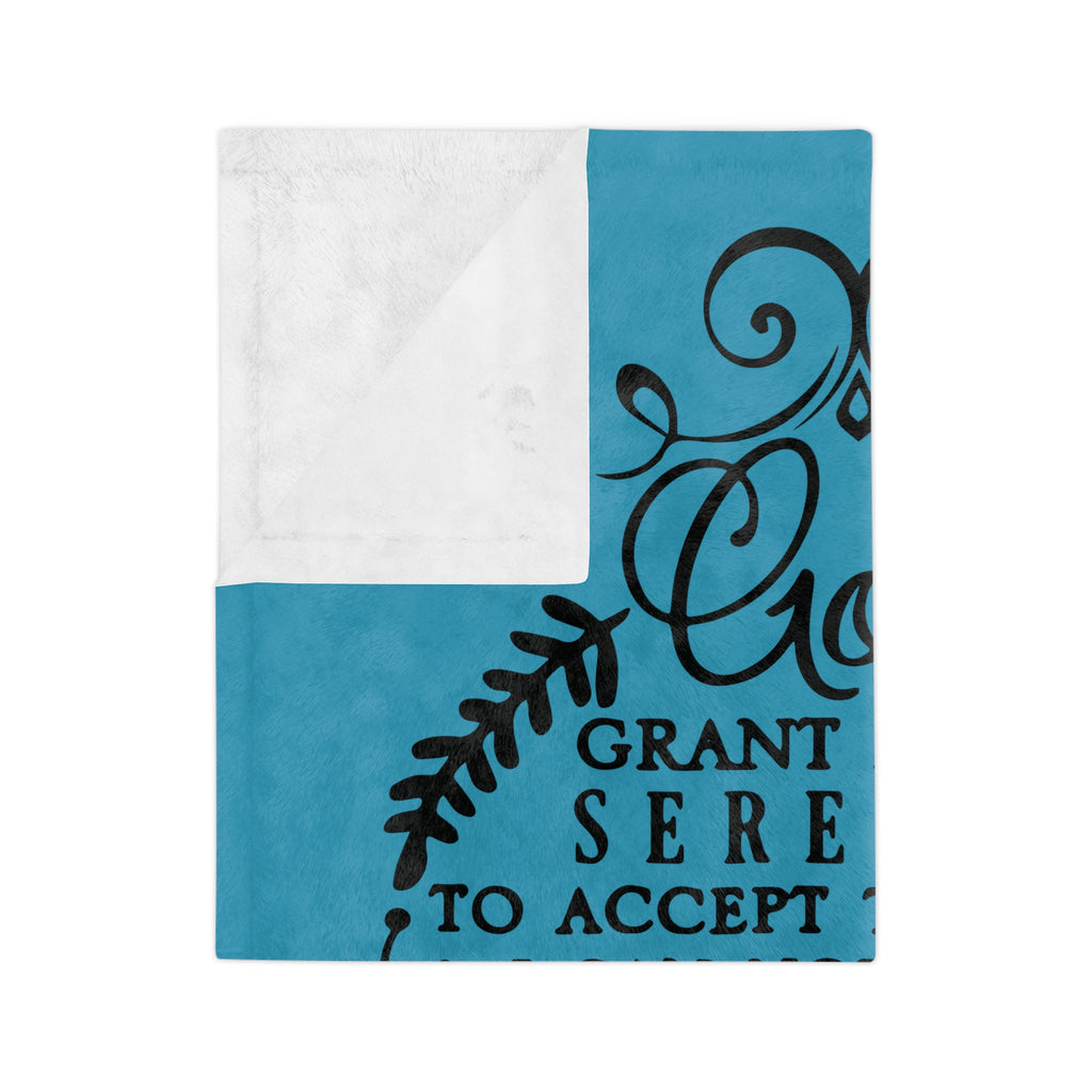 Serenity Prayer Script Blanket | Velveteen Microfiber Throw