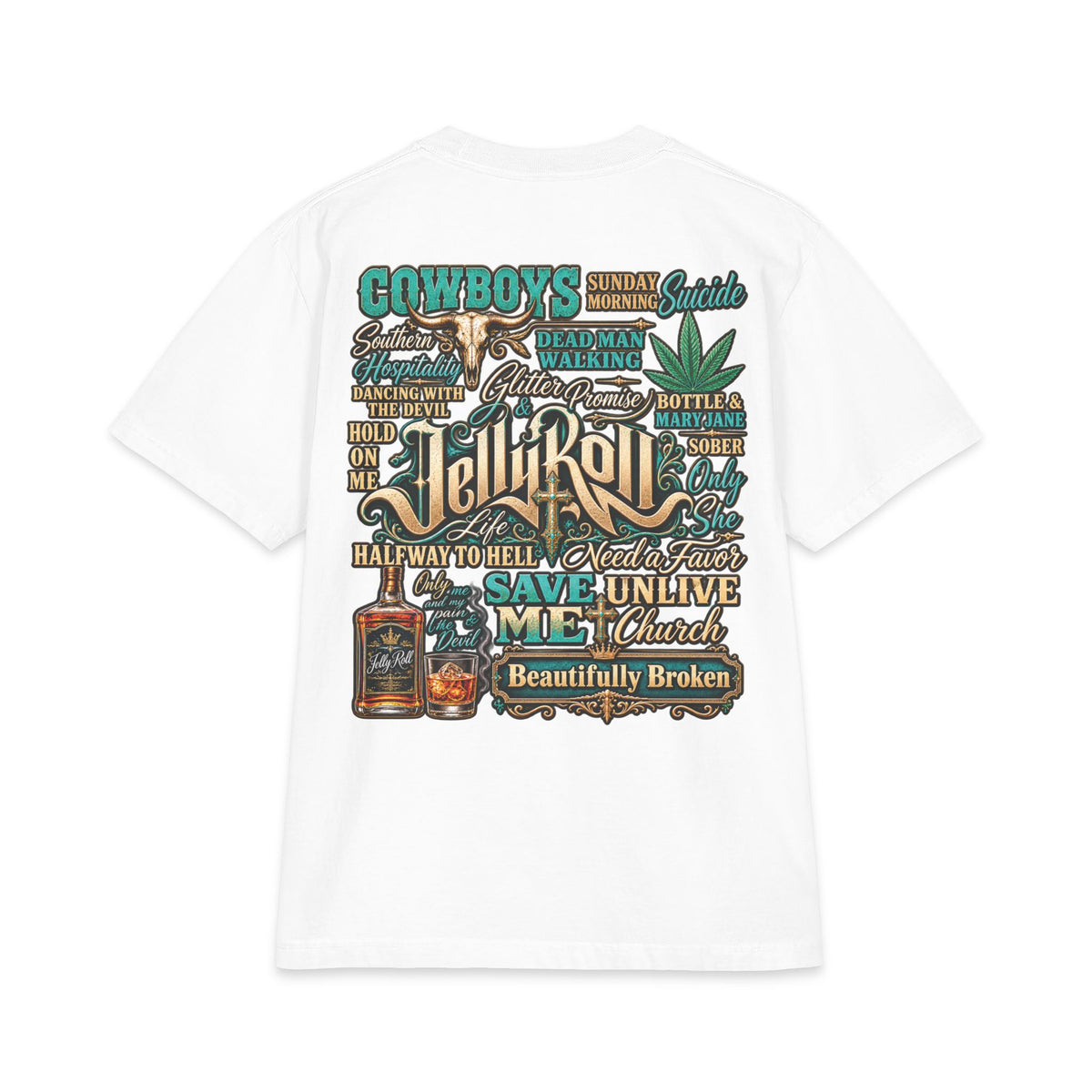 Roll Jelly band portrait T-Shirt | rock country tour tee