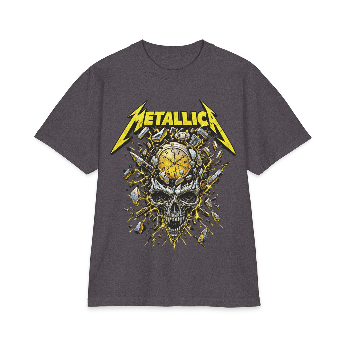 Metallica Skull Clock T-Shirt | Rock Band Graphic Tee