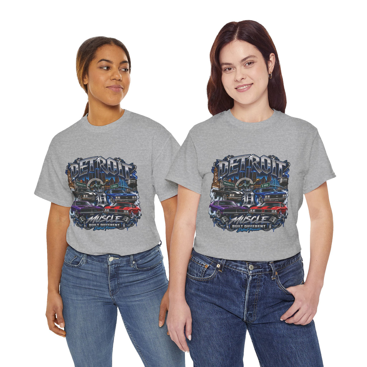 Detroit Muscle Car Tee | Vintage Hot Rod Illustration, Garage Scene