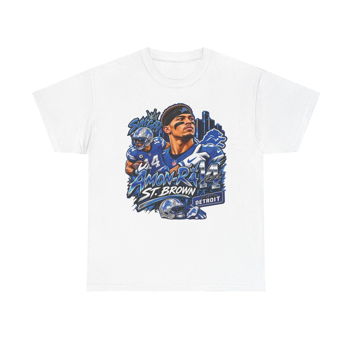 Amon-Ra St. Brown Detroit Football Tee | NFL Lions Player Graphic