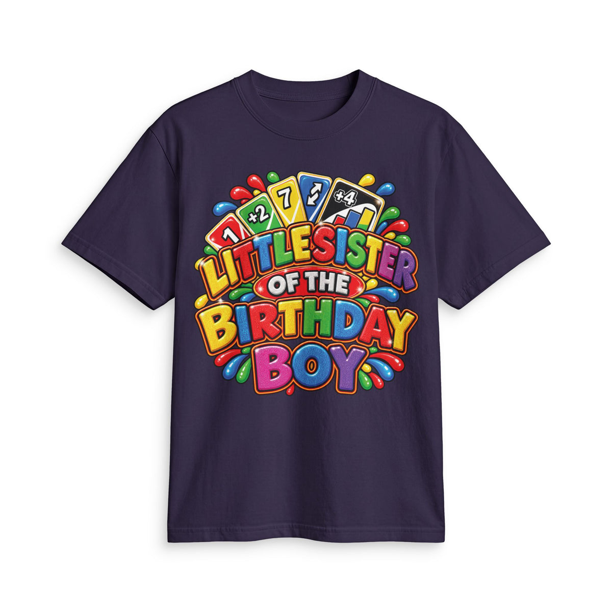Little Sister of the Birthday Boy T Shirt | Colorful Birthday Siblings Design