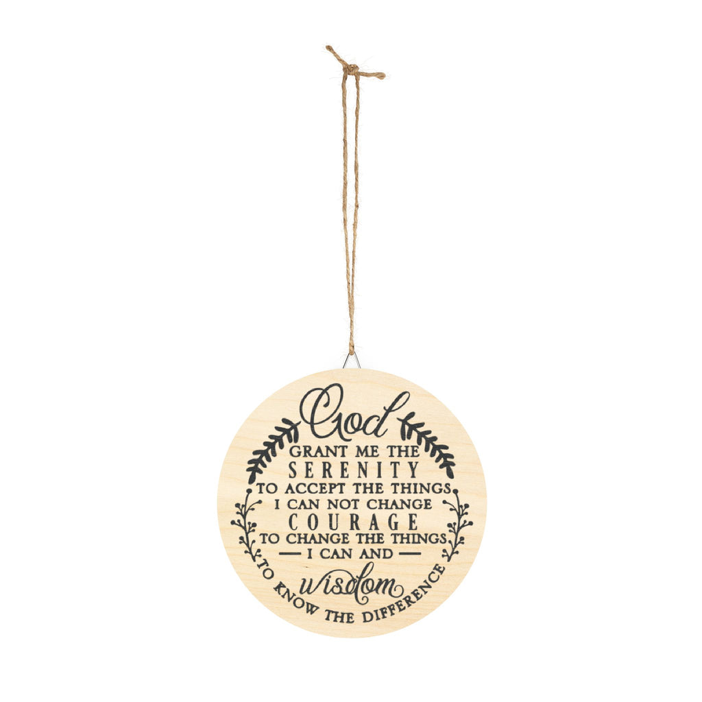 Serenity Prayer Round Wood Sign | Spiritual Wall Decor
