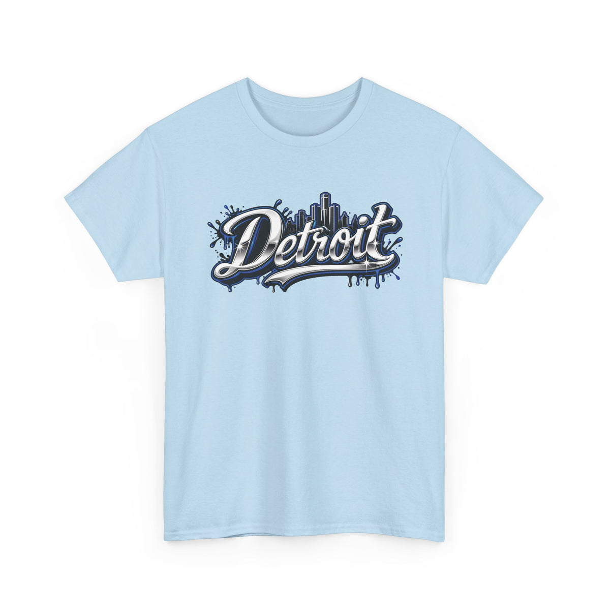 Detroit Script Tee | 313 Drip Skyline T-Shirt