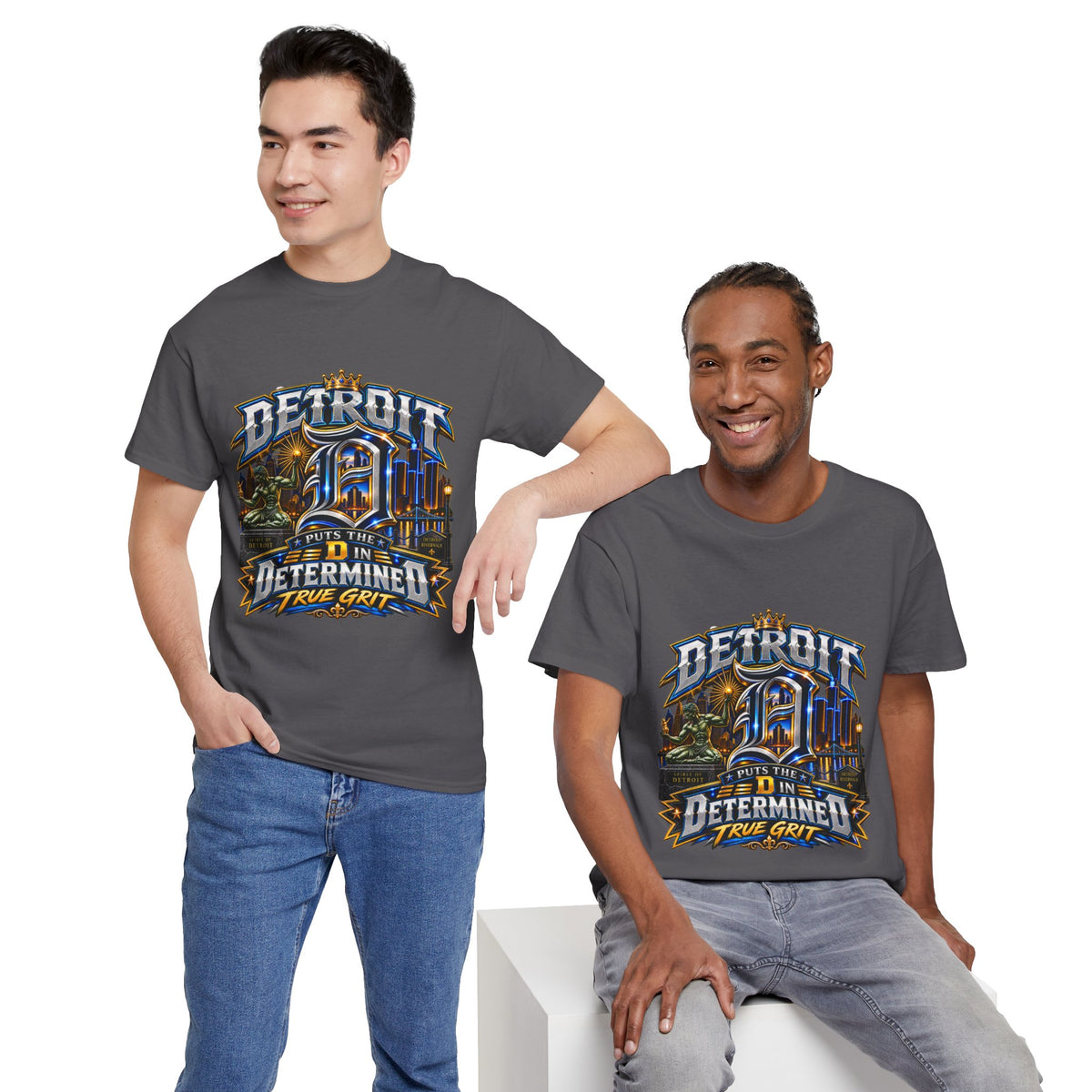 Detroit Determined design T-Shirt | Motor City D Pride, True Grit slogan