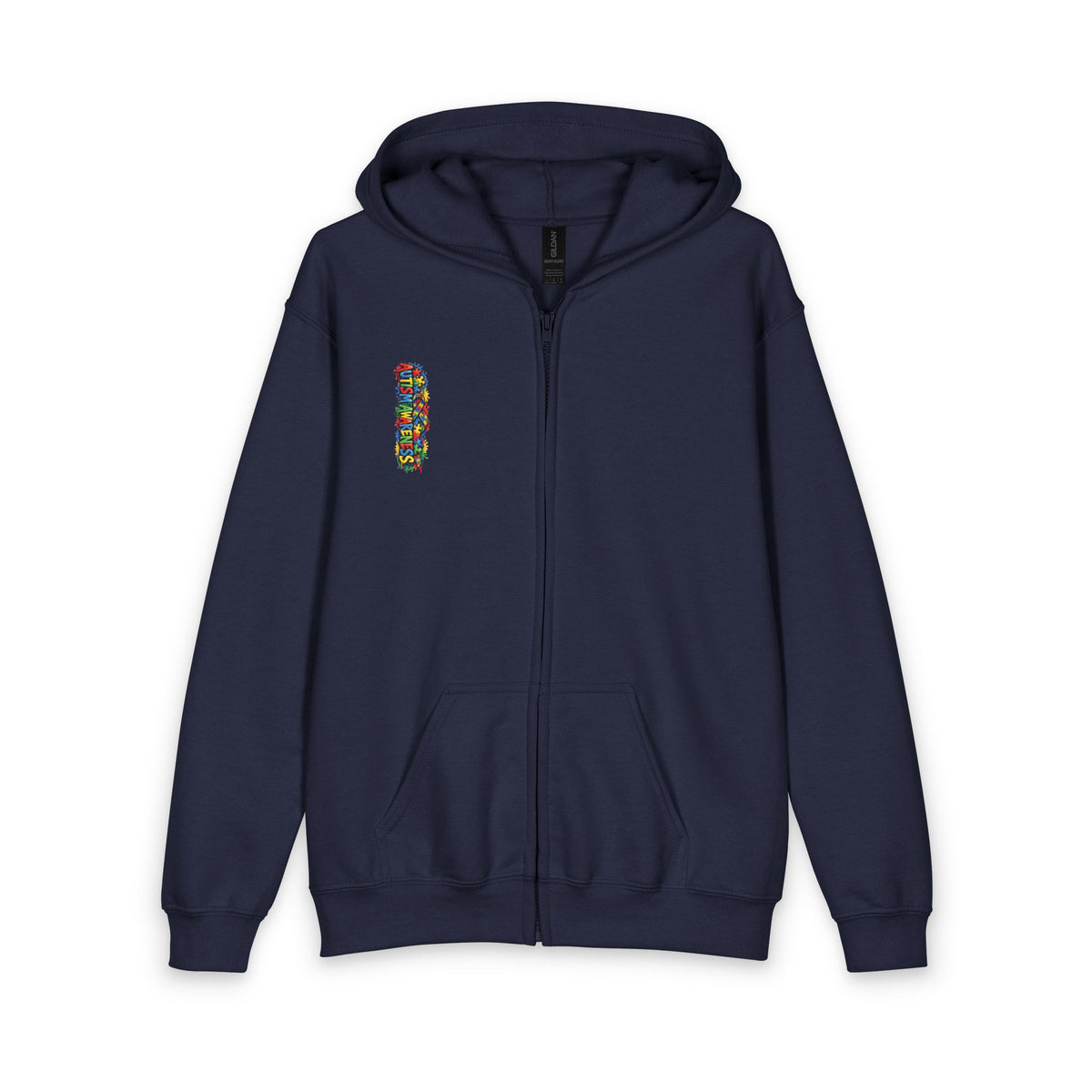 Autism Puzzle Heart Youth Hoodie | Awareness Puzzle Piece Zip Jacket