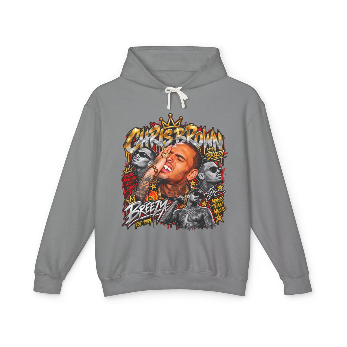 Breezy Portrait Graphic Hoodie | Hip Hop Graffiti Illustration