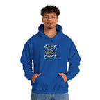Game Over Skull hoodie | Gaming Graphic Sweatshirt, Blue Grunge Design
