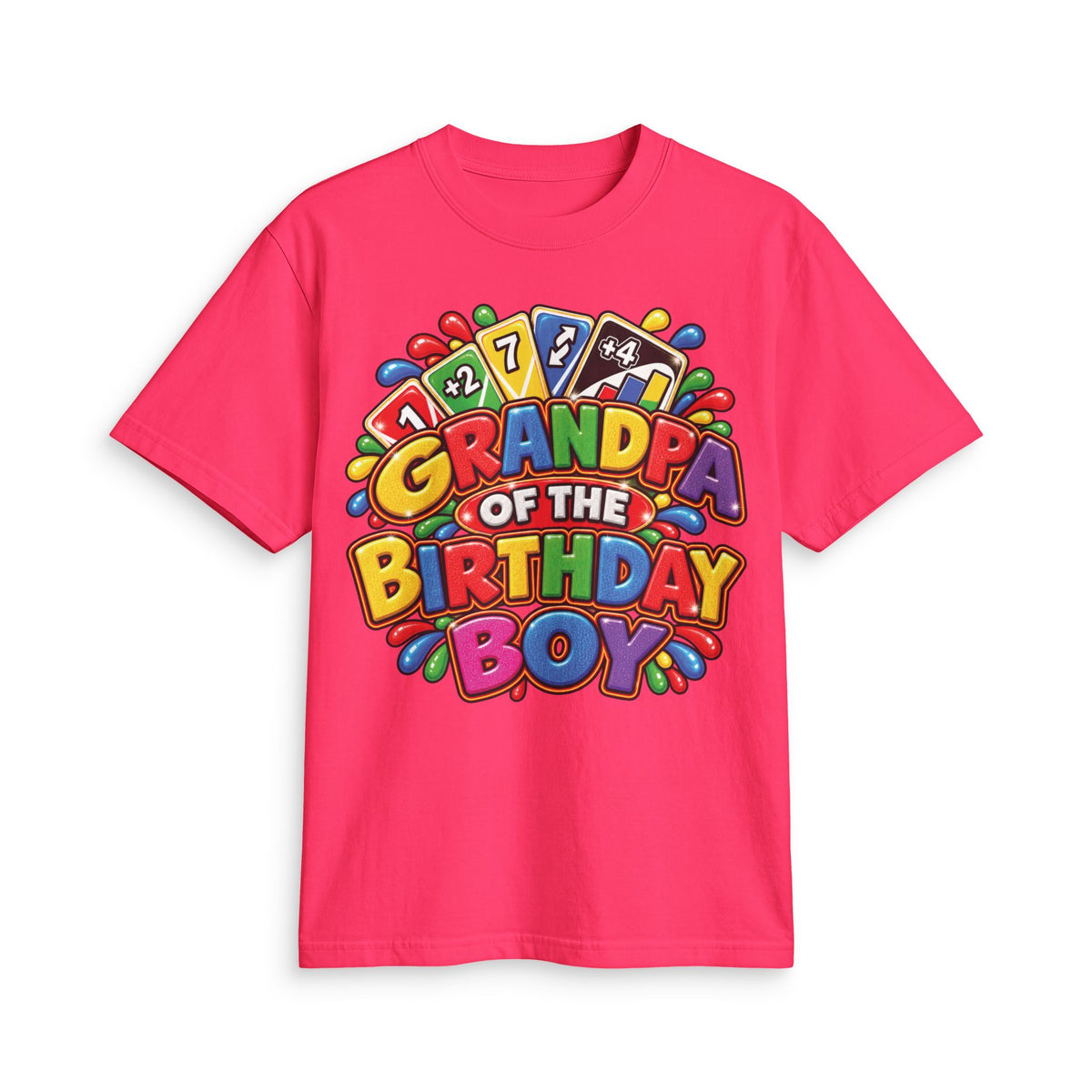 Grandpa of the Birthday Boy T-Shirt, Colorful Birthday Party Tee