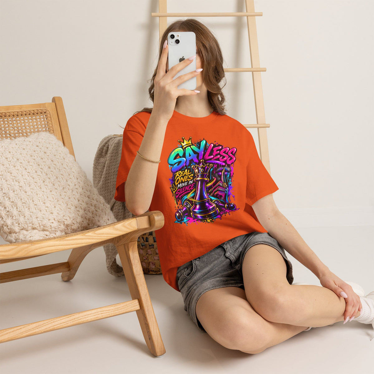 Say Less Chess King Tee | Graffiti Chess Piece Streetwear