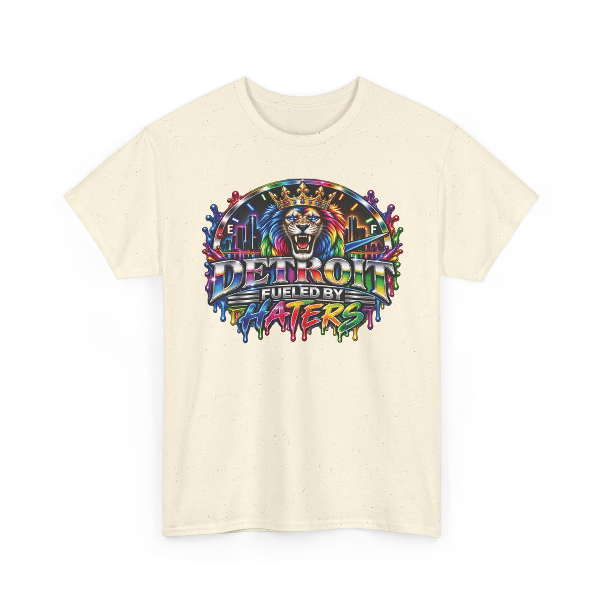Detroit Lion Graffiti tee | Colorful Drip Lion Detroit Tee