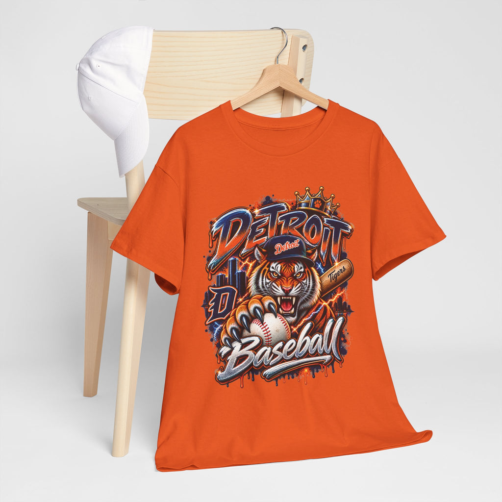 Detroit Tigers Tiger Baseball Tee | Vintage Mascot Detroit Baseball Shirt