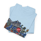 Detroit Skyline Collage T-Shirt | Motor City Landmarks, Vintage Neon Design