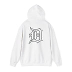 Detroit Basketball Graphic Hoodie | Vintage City Sports Logo, Front Collage Art