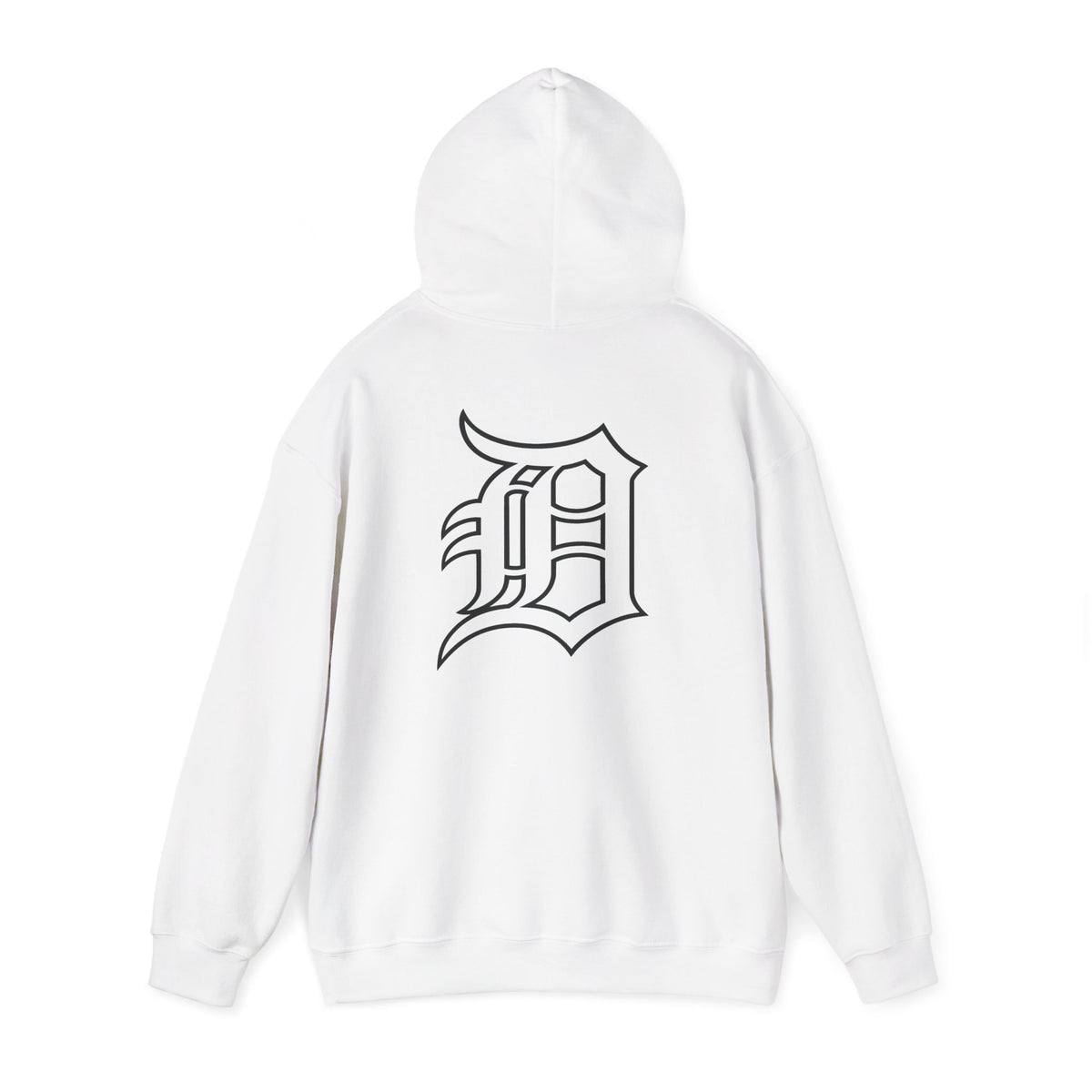 Detroit Basketball Graphic Hoodie | Vintage City Sports Logo, Front Collage Art