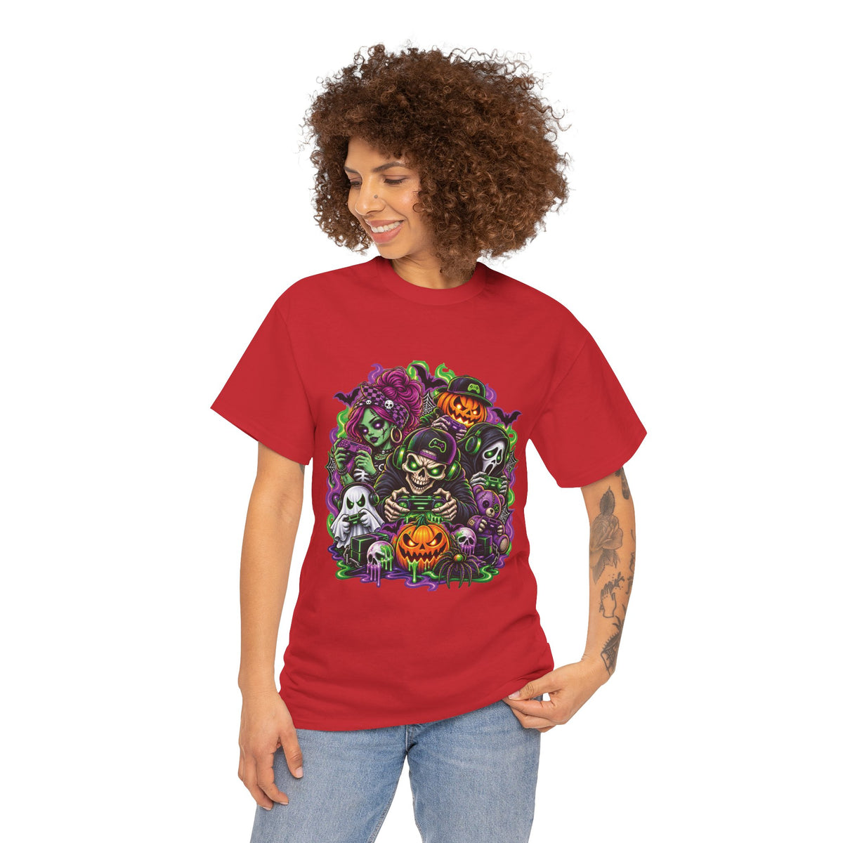 Spooky Halloween Monsters T-Shirt | Pumpkin, Ghost, Witch, Skeleton