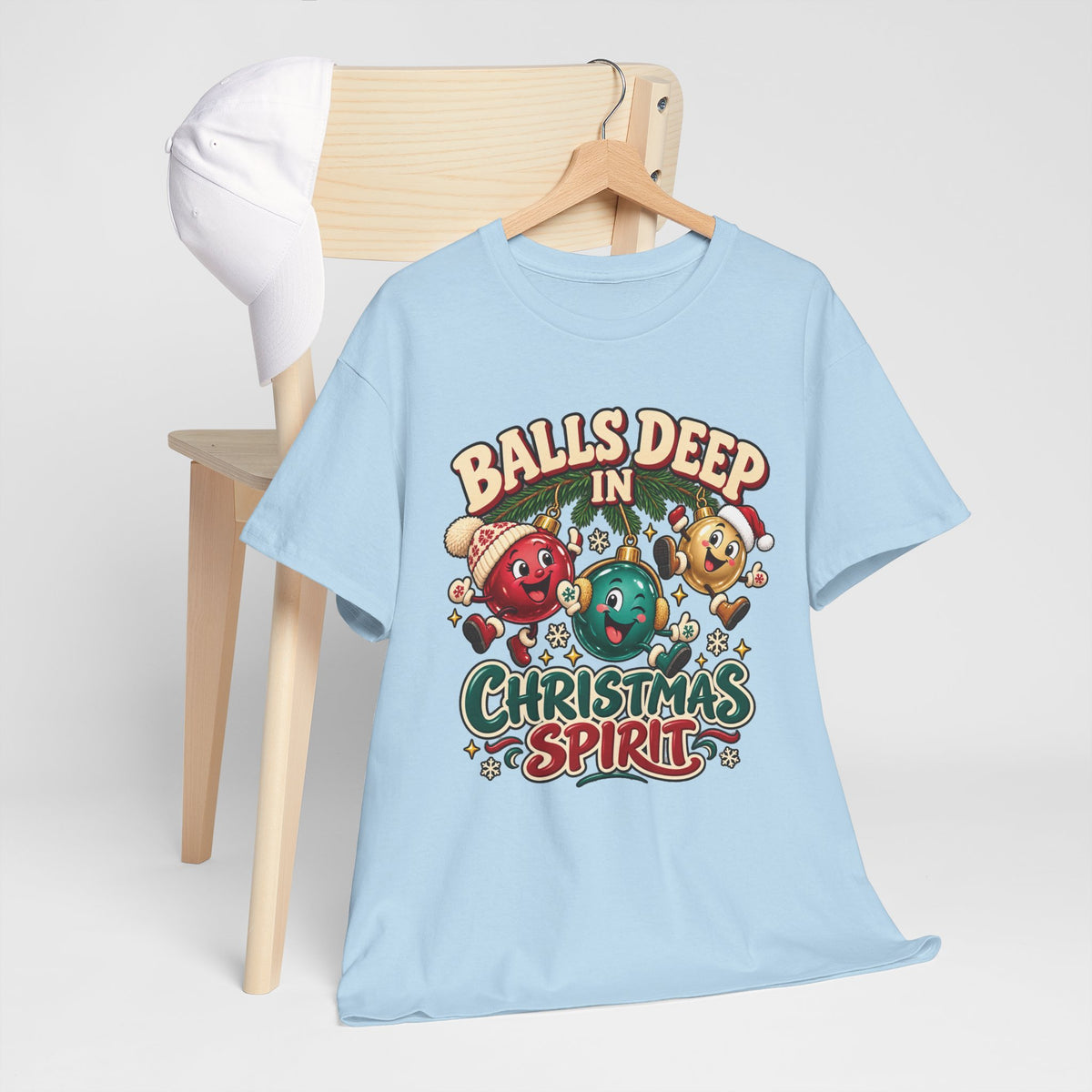 Balls Deep in Christmas Spirit Graphic Tee
