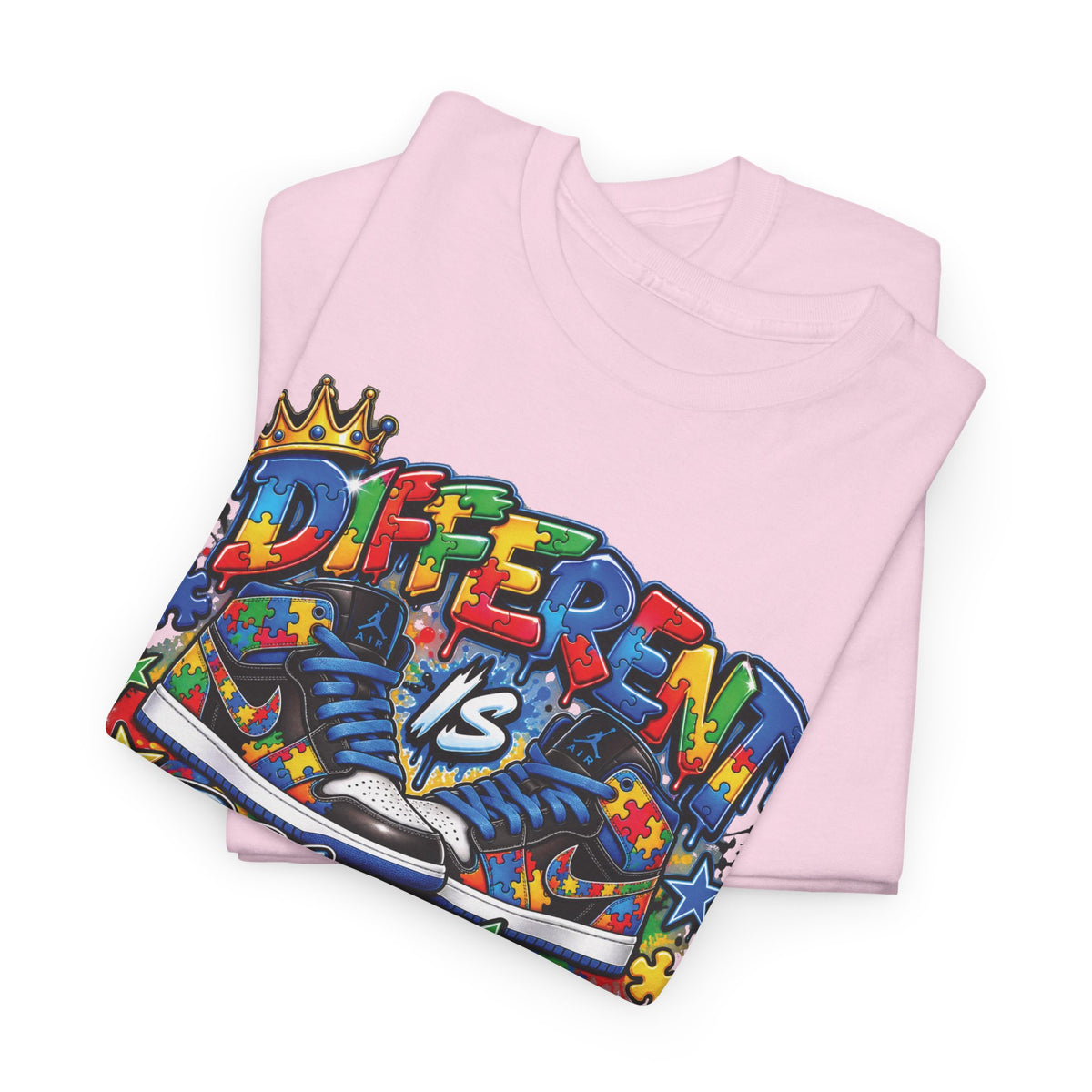 Different Is Beautiful Autism T-Shirt | Colorful Graffiti Typography