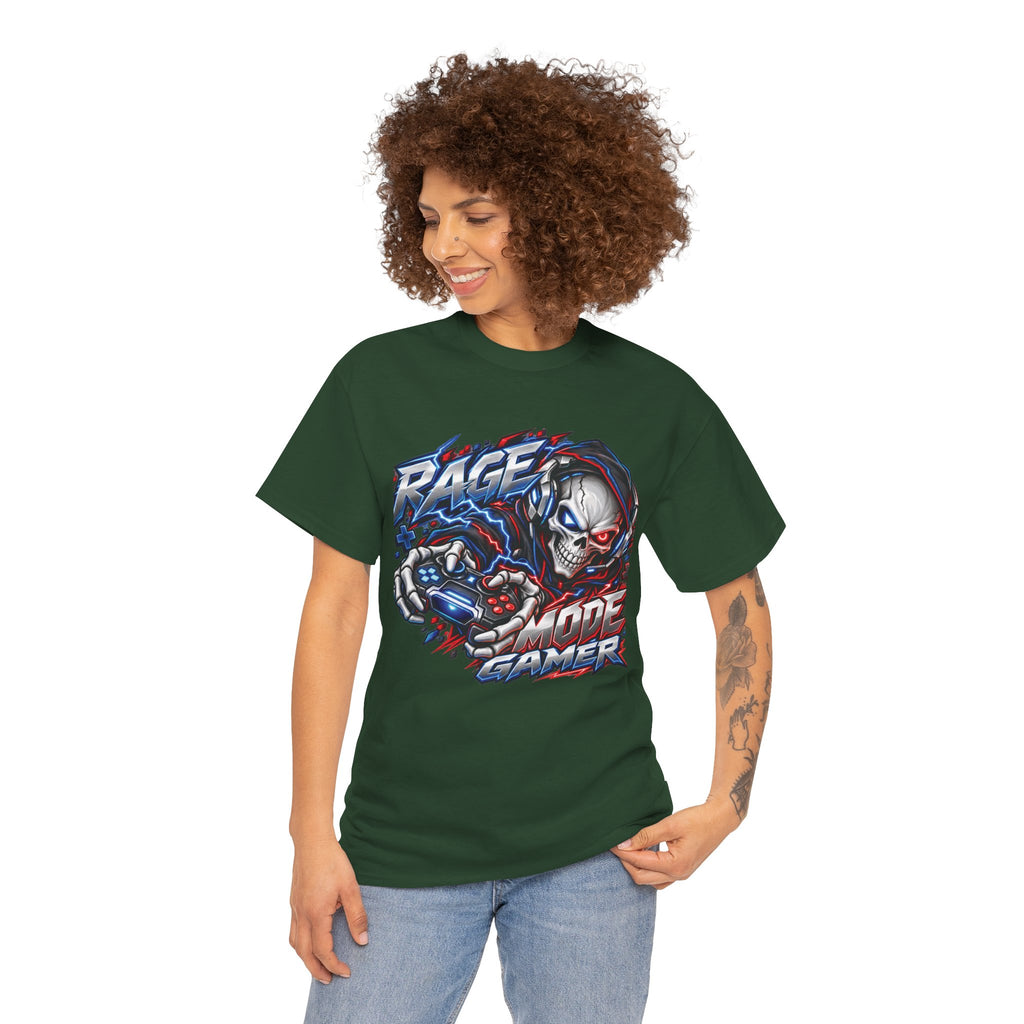 Rage Mode Gamer Skull Graphic T-Shirt