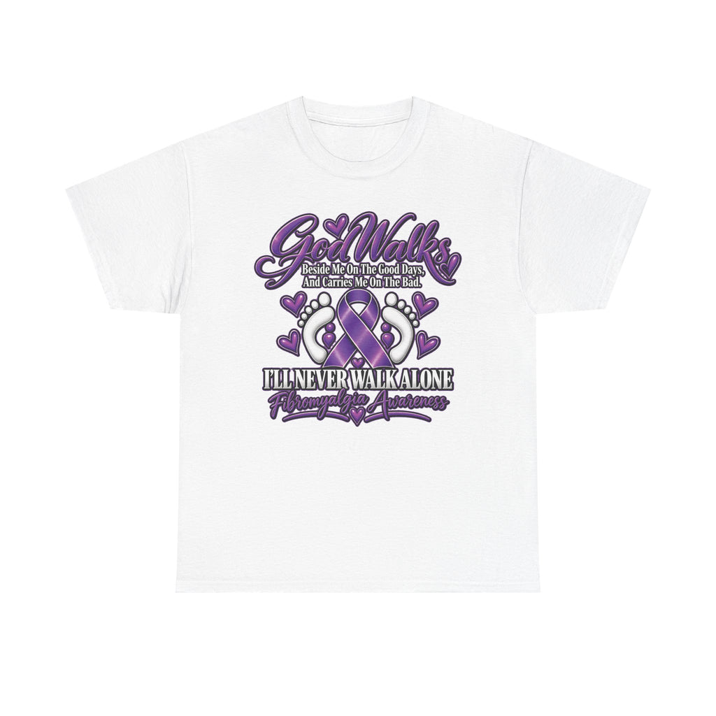 Purple Awareness Ribbon I'll Never Walk Alone T-Shirt | Support Survivor Tee