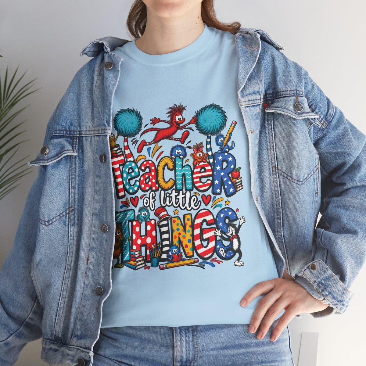 Teacher of Little Things T-Shirt | Colorful Dr. Seuss Style Kids Classroom Tee