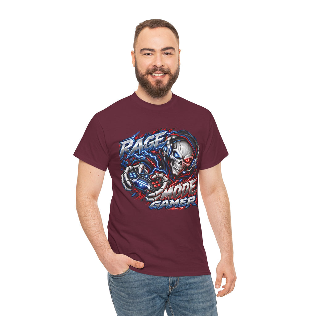 Rage Mode Gamer Skull Graphic T-Shirt