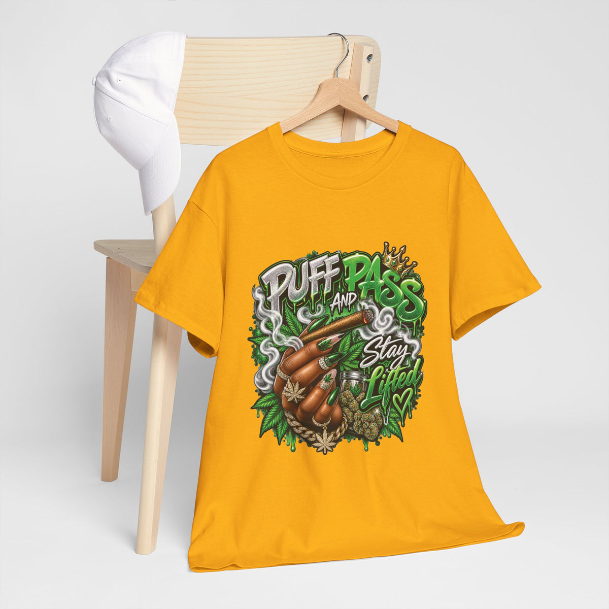 Puff and Pass Stay Lifted T-Shirt | Cannabis Leaf Graphic Tee