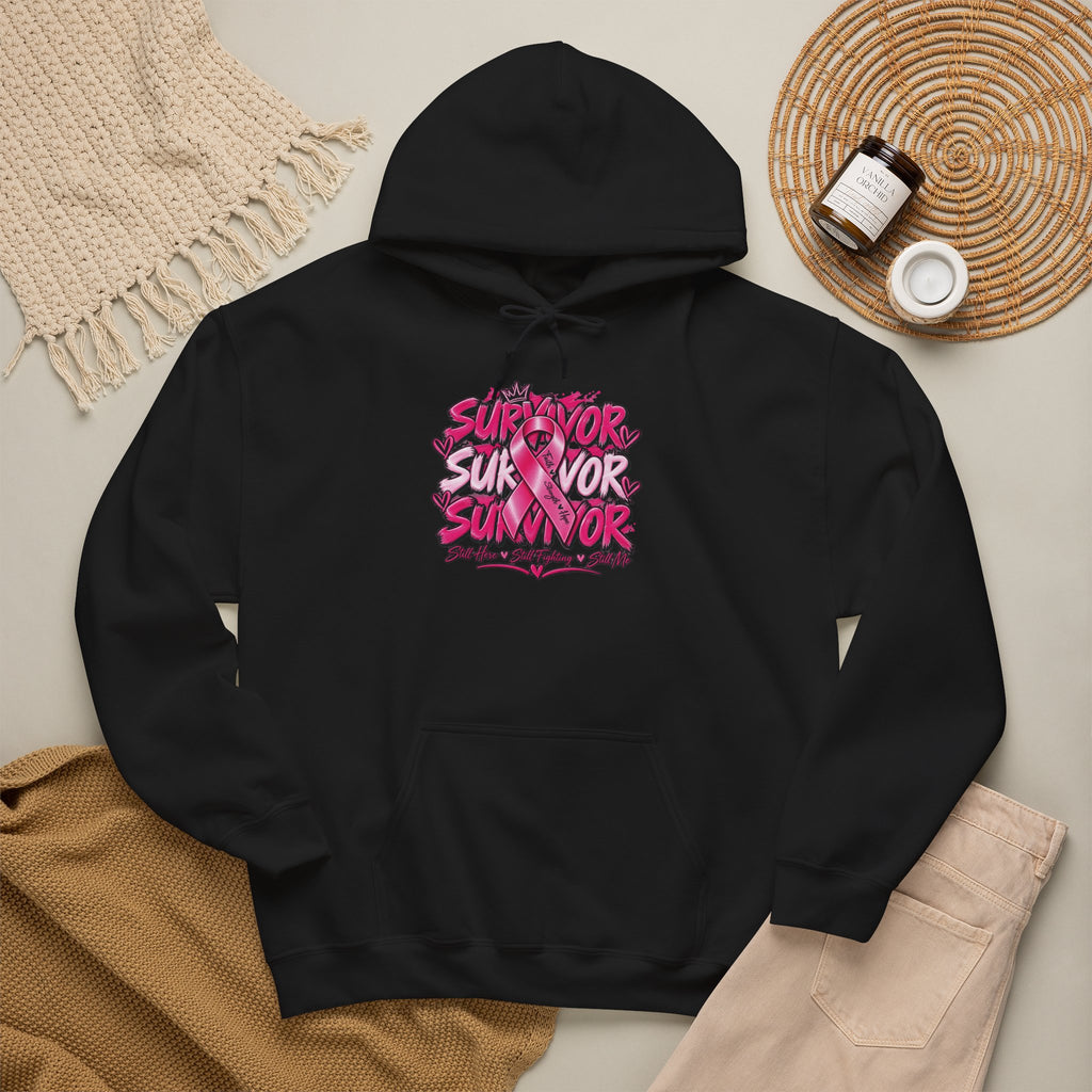 Survivor Pink Ribbon Graphic Hoodie | Breast Cancer Awareness