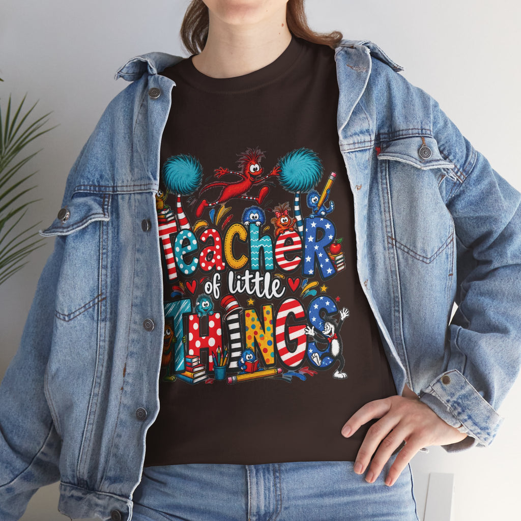 Teacher of Little Things T-Shirt | Colorful Dr. Seuss Style Kids Classroom Tee
