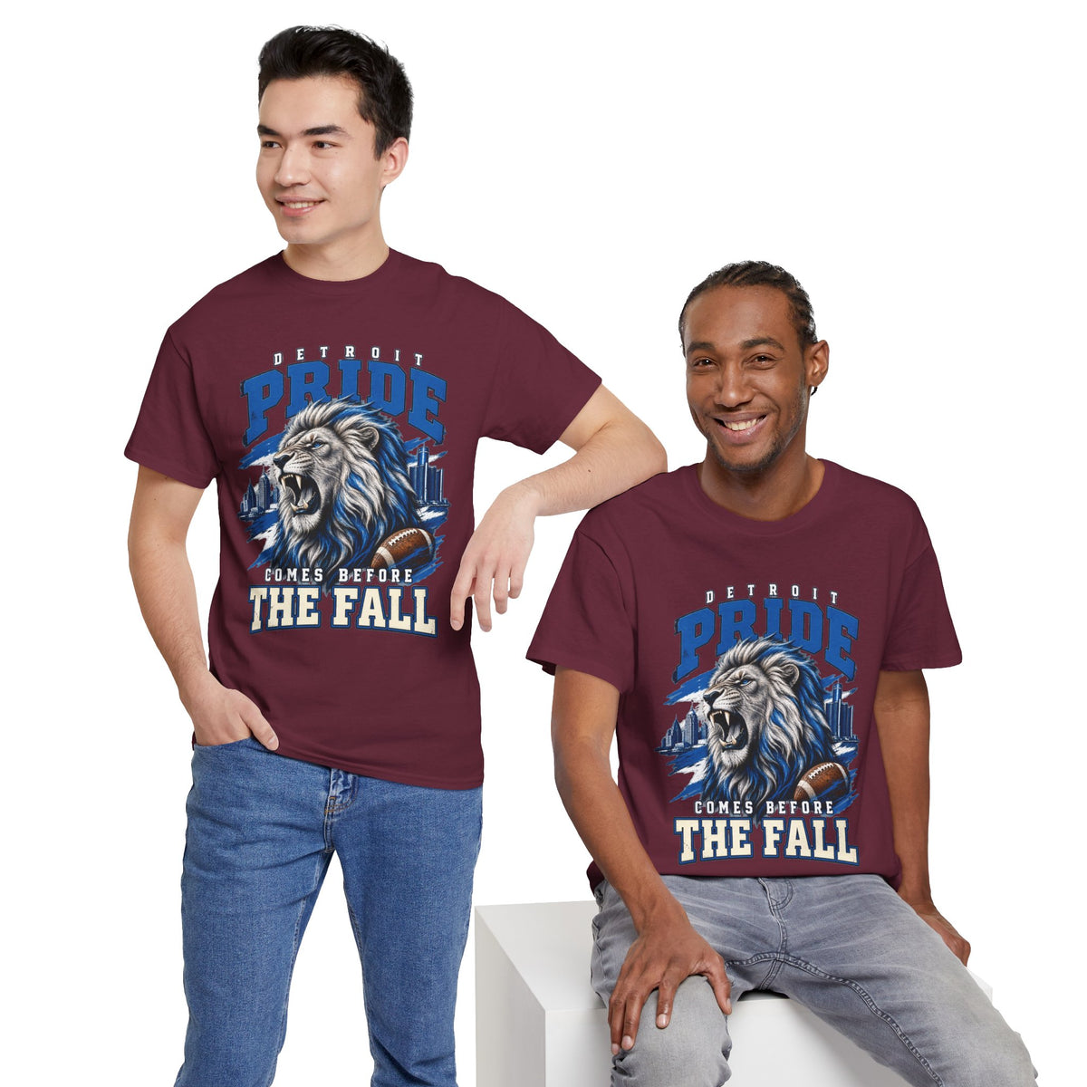 Detroit Pride Comes Before the Fall Lion Graphic T-Shirt