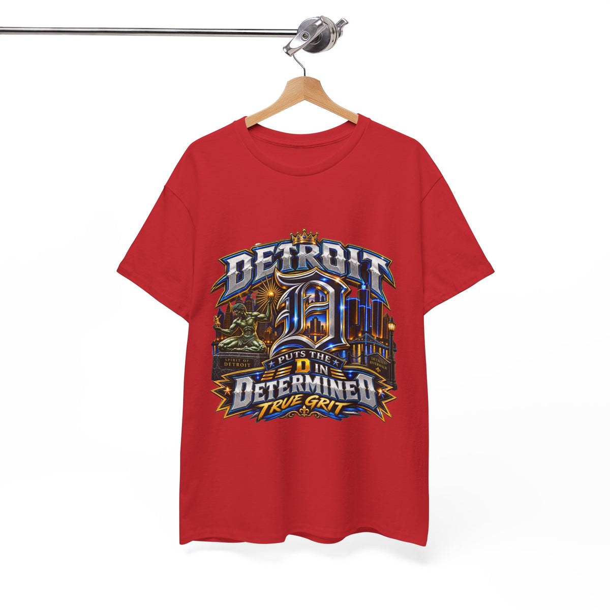 Detroit Determined design T-Shirt | Motor City D Pride, True Grit slogan