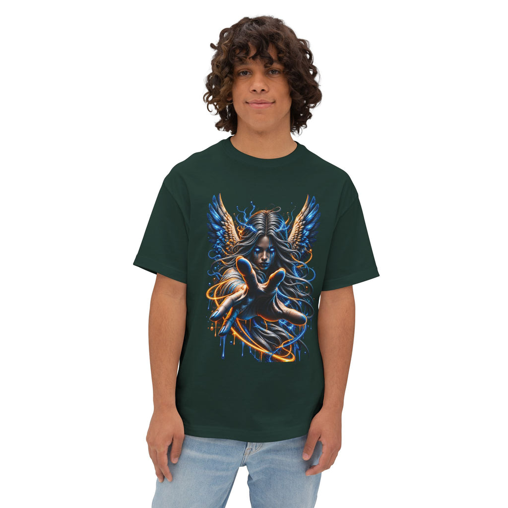 Dark Angel Illustration Tee | Winged Woman Graphic Shirt
