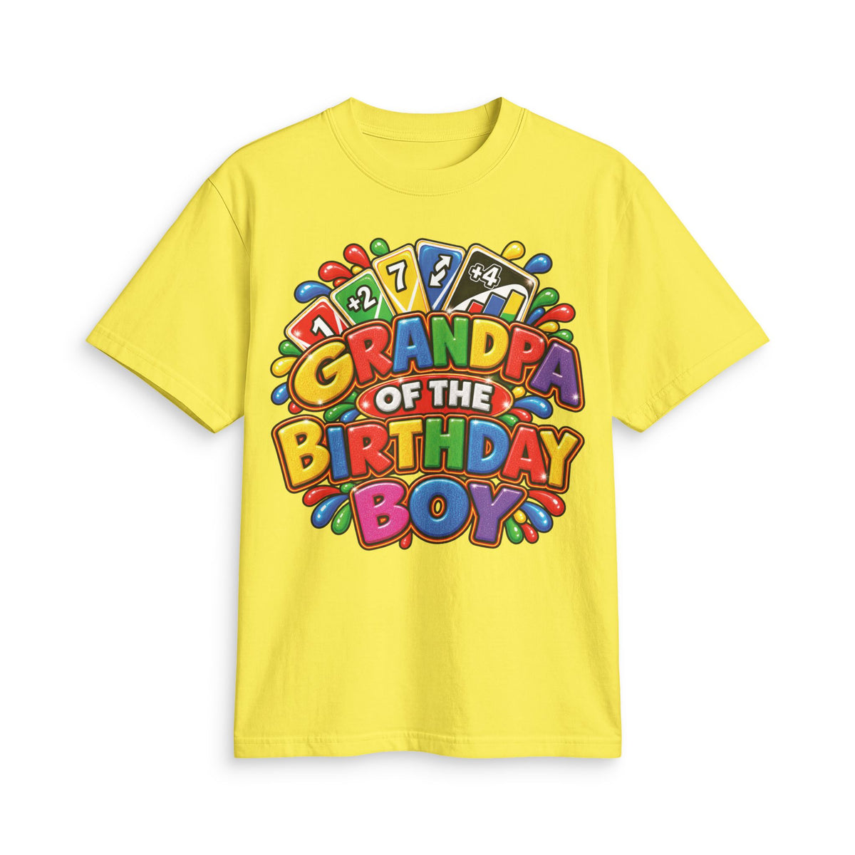 Grandpa of the Birthday Boy T-Shirt, Colorful Birthday Party Tee