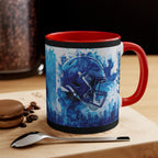 Blue Football Helmet Lions Mug | 11oz Accent Ceramic Mug