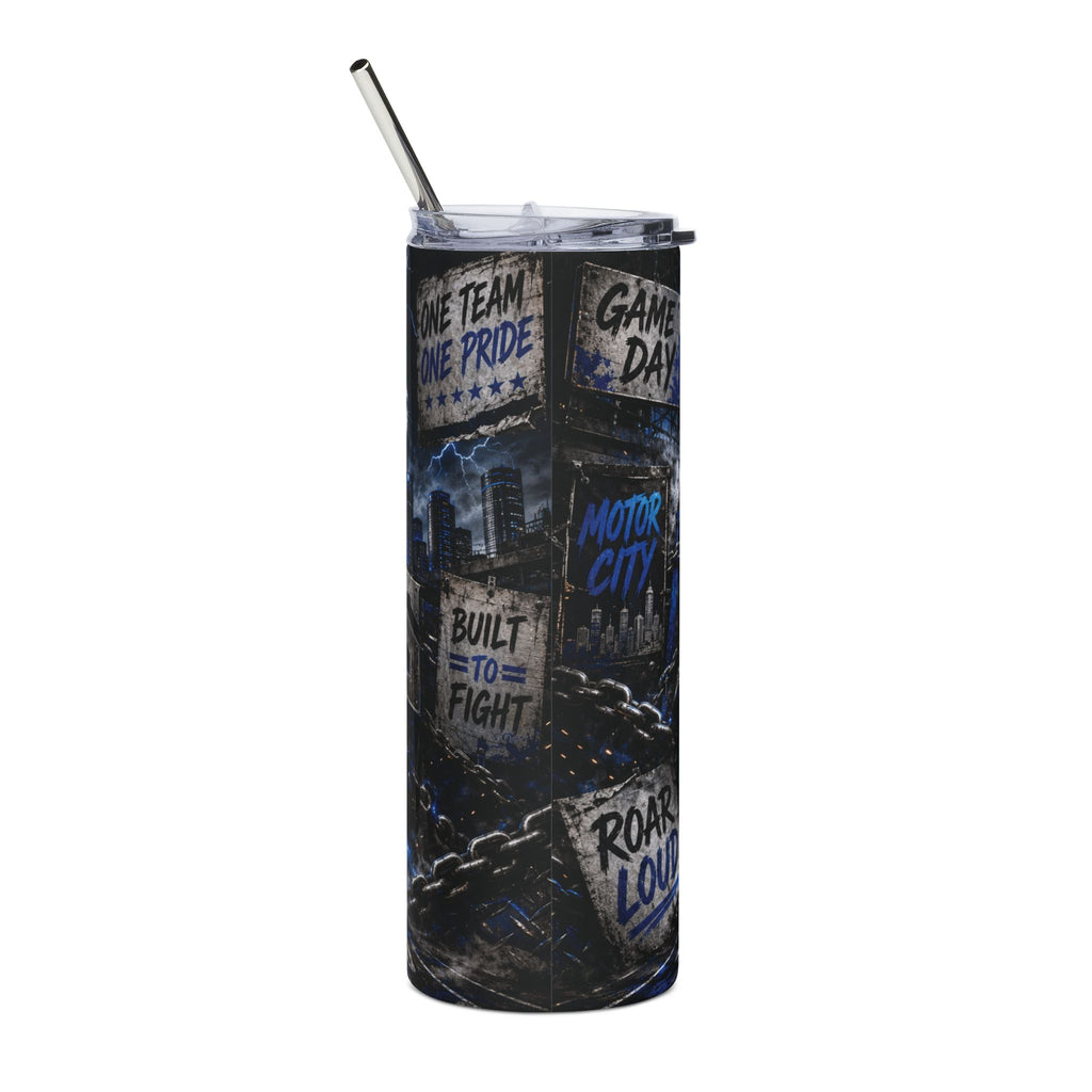 Roaring Lion Football Stainless Steel Tumbler, 20oz | Game Day Sports Design