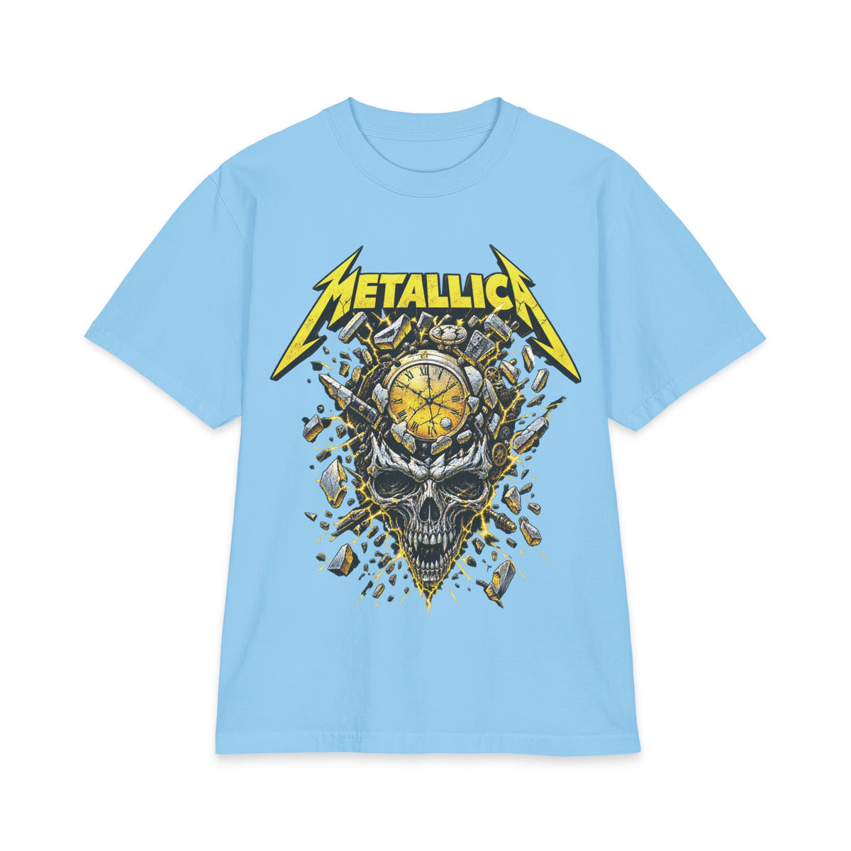 Metallica Skull Clock T-Shirt | Rock Band Graphic Tee