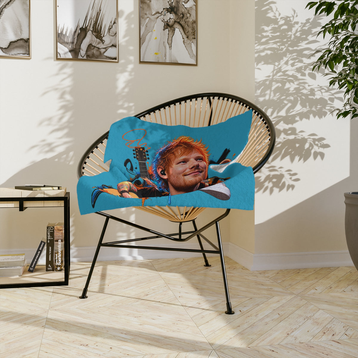Ed Sheeran collage Velveteen Blanket | Musician portrait, guitar artwork