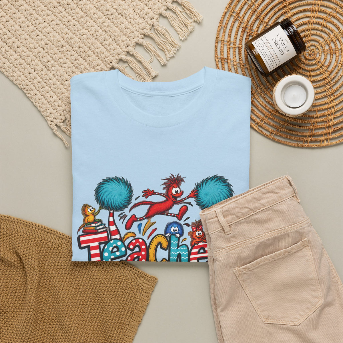Teacher of Little Things T-Shirt | Colorful Dr. Seuss Style Kids Classroom Tee