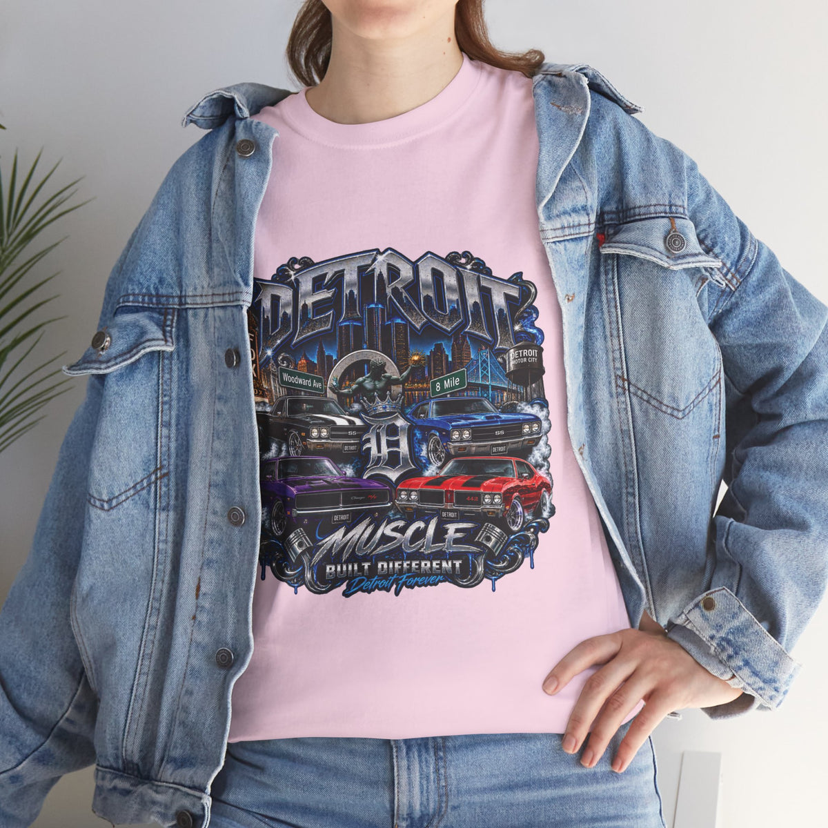 Detroit Muscle Car Tee | Vintage Hot Rod Illustration, Garage Scene