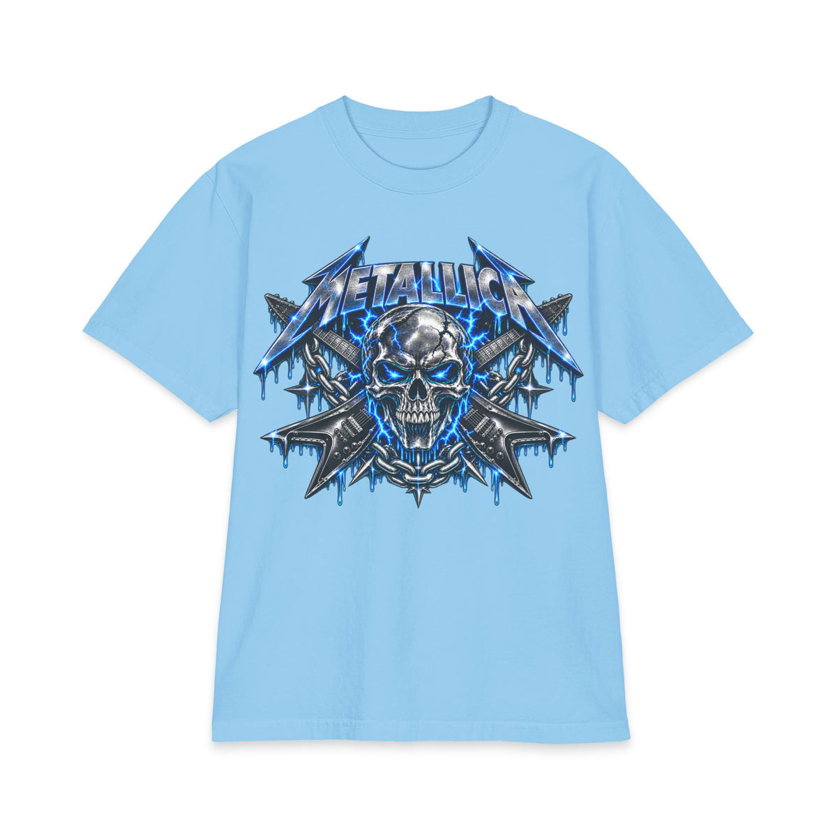 Metallica Skull Lightning T-Shirt | Band Logo Graphic Tee