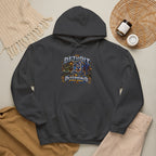 Detroit skyline determined slogan Hoodie | Motor City vintage style
